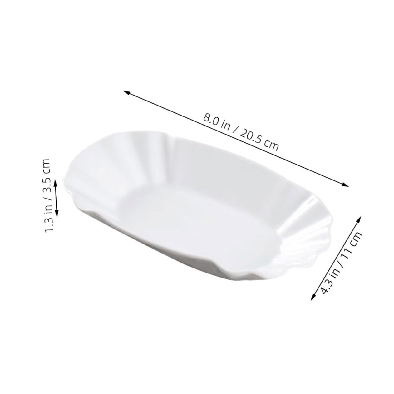 FUNOMOCYA Ceramic Snack Plate Soy Sauce Dish Dessert Serving Dishes Popcorn Bowl Food Prep Bowl Lovely Bowl Food Serving Platter Luncheon Plates Pastry Serving Tray Food Tray Ceramics White