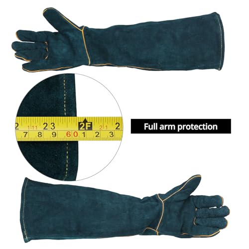 QWORK® Bissfeste Handschuhe 60 cm, Schnittfeste Handschuhe, Schutzhandschuhe für den Ganzen Arm, zum Baden, Gärtnern, Umgang mit Tieren