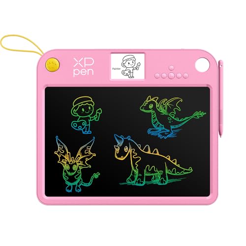 Image of XPPen Doodle Learning Board | 13.3 inch LCD Writing Tablet for Kids with 250+ Step-by-Step Lessons & Voice Learning | Educational Drawing Pad (3+ Years) - Pink