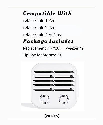 Image of Marker Pen Tips for Remarkable 1 /2 Stylus Marker Pen Plus Replacement Soft Nibs,Tips with Tool (20 PCS /5B)