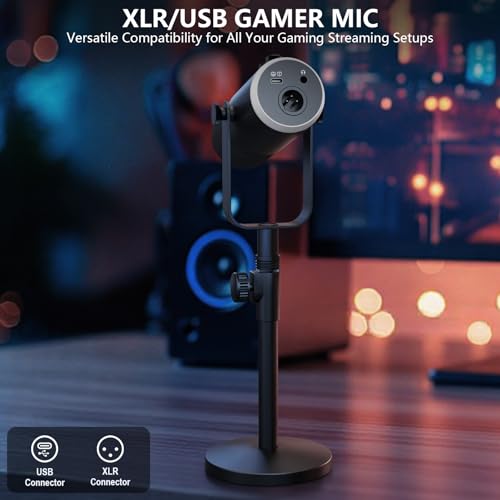 Image of Podcast Equipment Bundle, Dynamic XLR /USB Gaming Microphone & Streaming Audio Mixer with RGB Lights, Perfect for Podcast, Recording, Video Vocal, PC