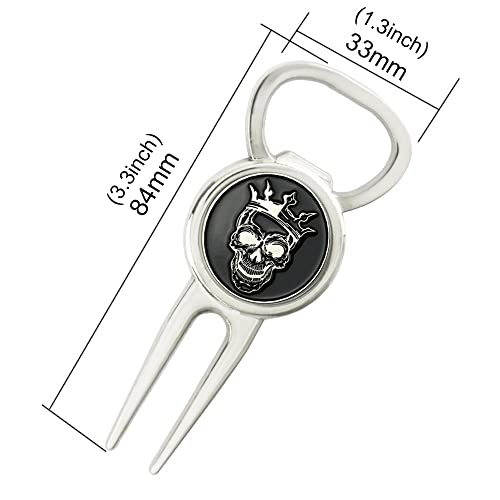 GOLTERS Golf Divot Repair Tools Skull Markers Sets Multifunction Bottle Opener (Skull)