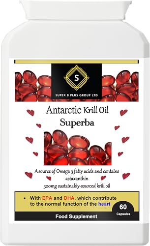 Image of Superba Antarctic Krill Oil 500mg - High Strength Omega-3s, EPA, DHA, Phospholipids & Astaxanthin - 60 Softgels