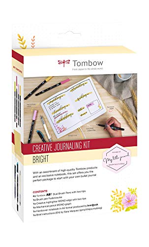 Kit de journaling créatif Tombow BUJO-SET2 Brillant avec carnet et 7 produits essentiels