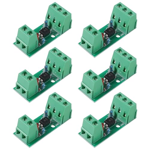 AOICRIE 6pcs PC817 1 Channel Optocoupler Isolation Module 1CH Optocoupler PC817 3-5V 12V 24V Photoelectric Isolator PNP NPN Signal Converter Rail Holder PLC Drive Motor Board