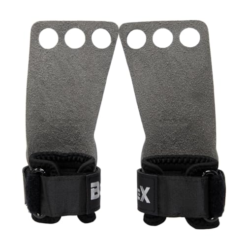 Image of Bear KompleX 2-3 Hole Carbon Hand Grips for Weight Lifting, Cross Training and Gymnastics, Durable Workout Grips with Wrist Wraps, Comfortable Lifting Straps & Workout for Gymnastic Bars