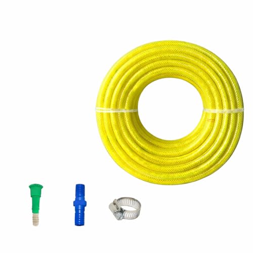 Image of Sylix 25MM Heavy Duty 3 Layered Braided 30 Metre Long Water Hose Pipe | PVC Braided Pipe | Green Garden Outdoors Pipes with Hose Connector (YELLOW,)