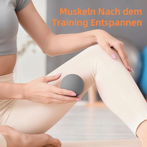 Massage Lacrosse Bälle für Myofasziale Entspannung, Triggerpunkttherapie und Yogatherapie, Fußmassageball zur Linderung von Plantarfasziitis Grau 4