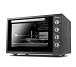 Girmi FE58 Forno Elettrico Ventilato con Girarrosto 300°C, 58 Litri, Luce interna, 1800 W, Timer, Funzioni Base, Grill, Combinata, Accessori inclusi, Grigio Antracite