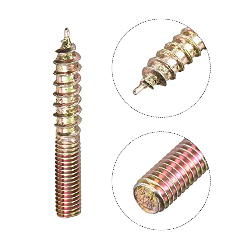 Image of uxcell M5x25mm Hanger Bolts, 120pcs Double Ended Thread Dowel Screws for Wood Furniture Connecting