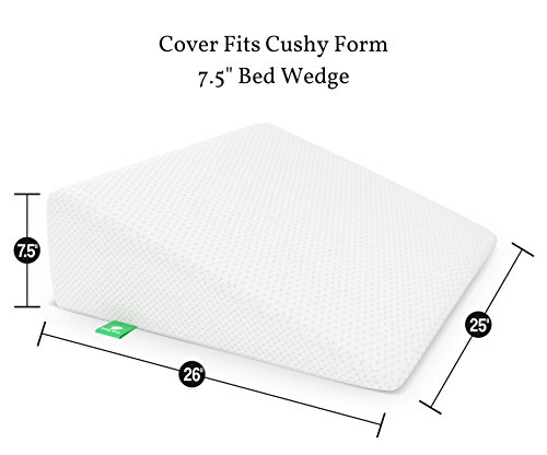 Cushy Form [Replacement Cover] Bed Wedge Pillow Replacement Cover - Fits 7.5 Inch Wedge Pillow - Hypoallergenic, Machine Washable Case (Replacement Cover ONLY 7.5" Wedge) - Thumbnail 3