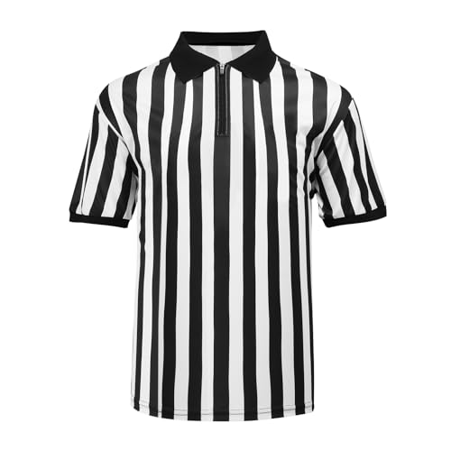 Amazon.com: Men's Referee Shirt Zipper Official Ref Shirt Costume
