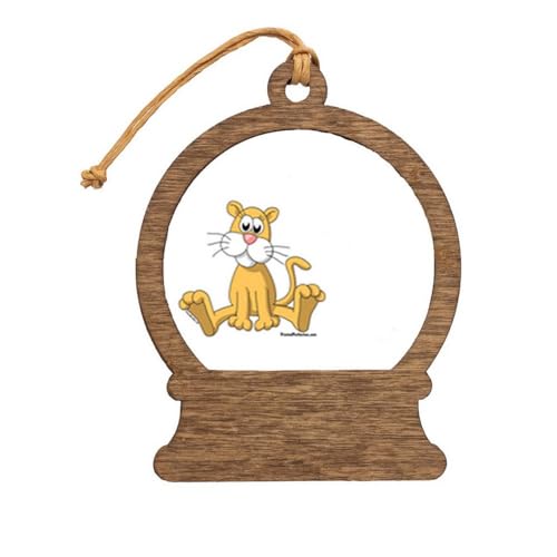 PrintedPerfection.com Personalized Lion - Female Wooden Snow Globe Shaped Christmas Ornament