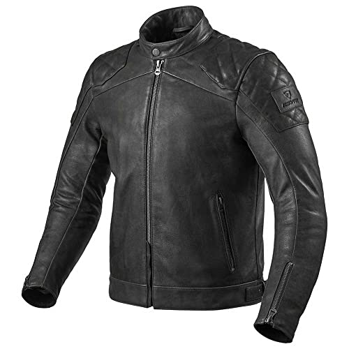 Veste en cuir de moto Revit Cordite blouson vintage noir homologué route