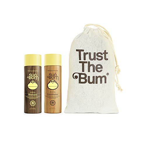 Sun Bum Cleanse and Condition Travel Bundle | On-The-Go TSA Approved Moisturizing and Refreshing Hair Kit | TSA Approved Shampoo and Conditioner for All Hair Types