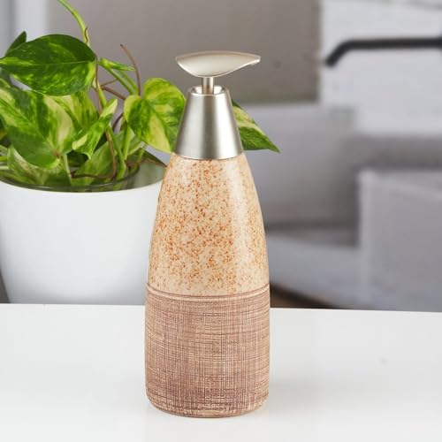 Image of SaSaSa Ceramic Soap Dispenser with Stylish Refillable Pump Bottle for Bathroom Handwash & Kitchen Wash Basin, Perfect for Hand Soap, Lotion and Shampoo, Multicolor, (Set of 1) (11363)