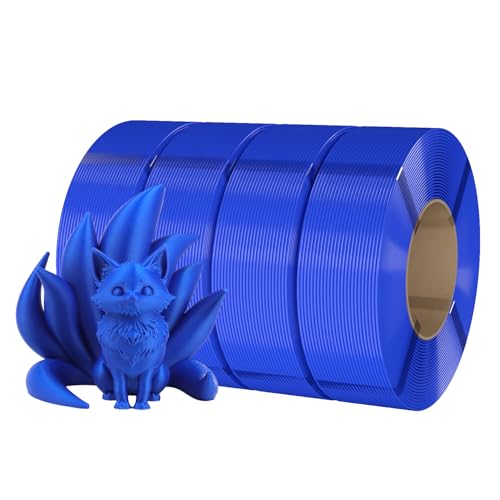 eSUN PLA Basic Refilament 1.75mm, 3D Printer Refill PLA for Fast Printing, 4KG Spoolless 3D Printing Filament, Blue