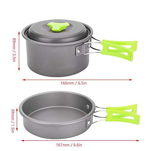 Gerioie Conjunto de panelas de acampamento, conjunto de panelas, kit de sobrevivência seguro e duráv