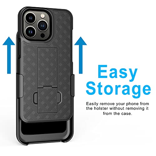 Aduro Combo Case With Kickstand & Holster For Iphone 13 Pro, Slim Shell & Swivel Belt Clip Holster, With Built-In Kickstand For Apple Iphone (6.1") 2021 #TOP4