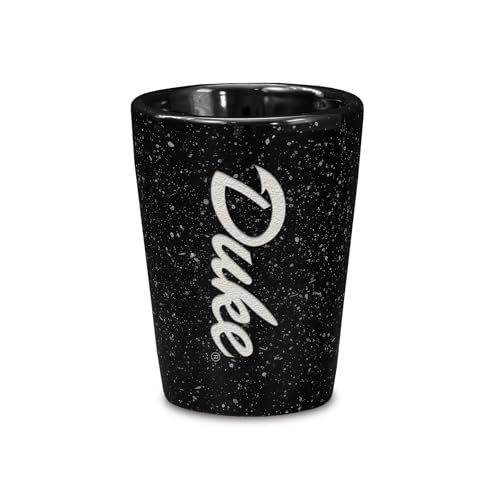 Rico Industries NCAA Duke Blue Devils Wordmark 2oz Ceramic Shot Glass for Fans, Laser Engraved In Team Color Single Shot Glass