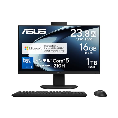 ASUS �f�X�N�g�b�vPC V400 AiO V440VAK 23.8�C���` Windows 11 �C���e�� Core 5 210H ������16GB SSD 1TB Microsoft 365 Personal (24������) ���� USB�L�[�{�[�h/US