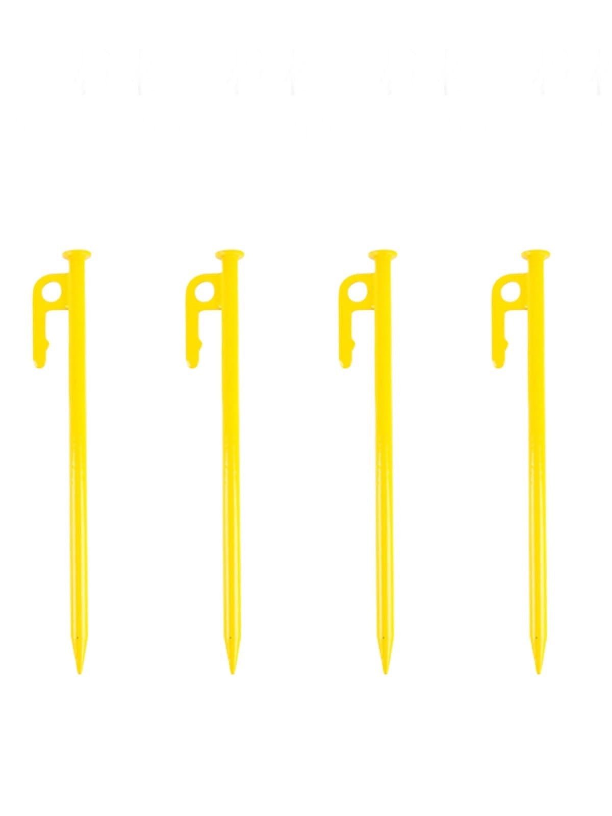 Pegs de tente en acier de 40cm avec clous au sol métalliques jaune haute visibilité
