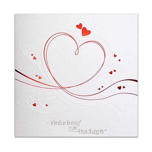 Art Nuvo HOCHZEITSEINLADUNGEN - SATZ 20 St, 135x135mm MIT BEDRUCKBAREN EINLAGEN UND UMSCHLÄGEN FÜR HOCHZEIT – ROTE FOLIE, GEPRESSTES MUSTER AUF METALLICPAPIER, ZAP_DE_07 Art Nuvo HOCHZEITSEINLADUNGEN - SATZ 20 St, 135x135mm MIT BEDRUCKBAREN EINLAGEN UND UMSCHLÄGEN FÜR HOCHZEIT – ROTE FOLIE, GEPRESSTES MUSTER AUF METALLICPAPIER, ZAP_DE_07