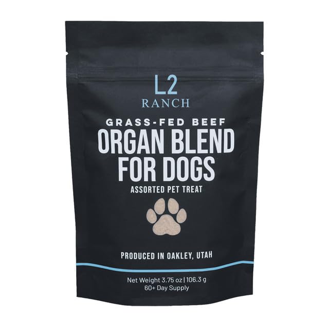 L2 Ranch 100% Grass-Fed Beef Organ Blend for Dogs 60-Day Supply | Sourced from Family-Owned Ranch in Utah | Best Dog Organ Supplement | Beef Kidney
