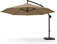 Ombrelone Lateral Suspenso 3m com Base Reforçada – Ideal para Piscina, Praia e Jardim (COR CREME)
