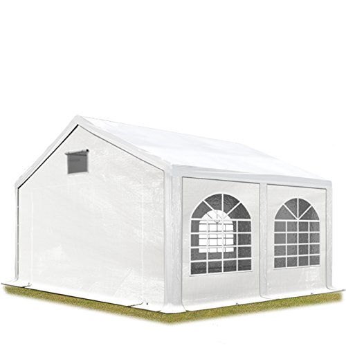 TOOLPORT Tente de réception 3x4 m Tente de Jardin Blanc bâche PE 550N imperméable résistante aux UV avec Cadre de Sol