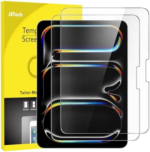 JETech Schutzfolie für iPad Pro 11" M5/M4, 2 Stück | Für 2025/2024 Modell, HD Klar, Kratzfestes Gehärtetes Glas Displayschutz