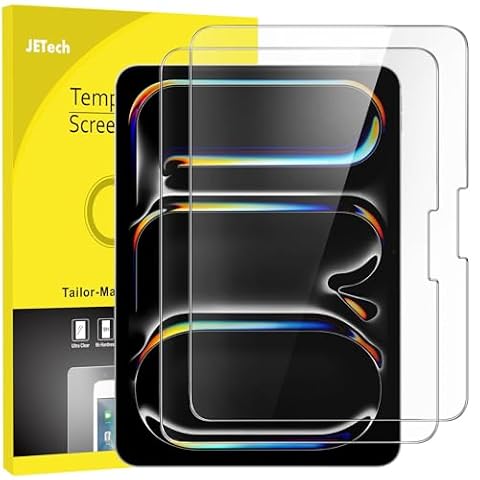 JETech Ochraniacz Ekranu dla iPad Pro 11 Cala M5/M4 (2025/2024), Film Szkło Hartowane 9H, HD Przejaśniać, 2 Sztuki