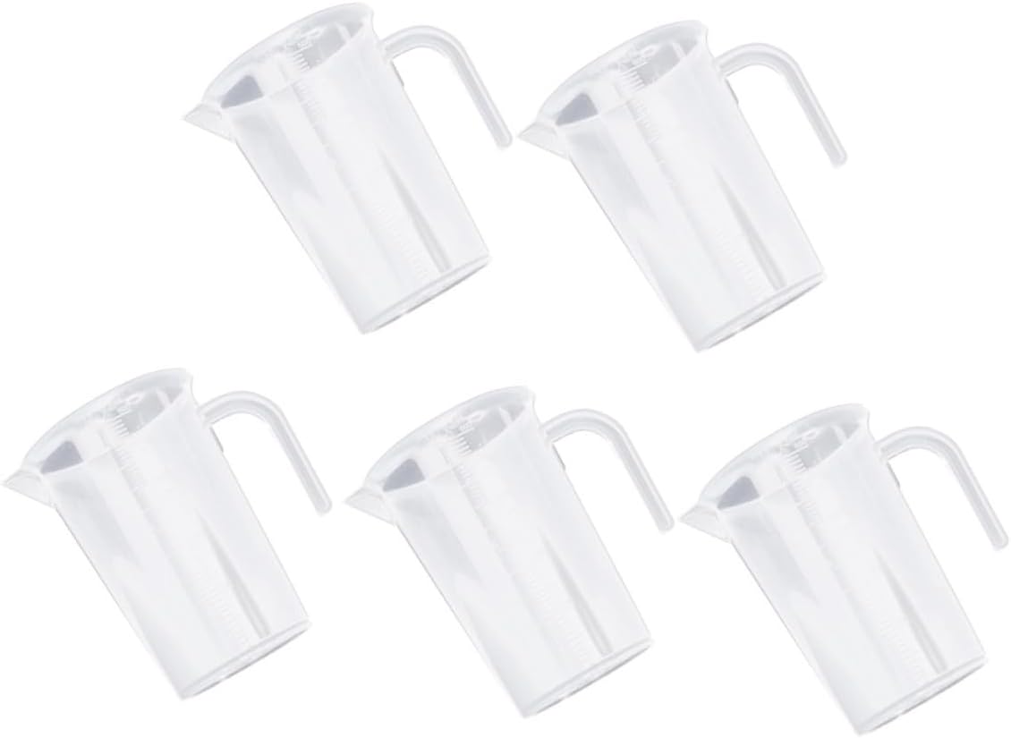 5pcs 500ml Pp Measuring Cups with Graduation Marks, Heat-resistant Plastic Kitchen Baking Measuring Containers without Lid for Home Cooking and Beverage Preparation