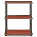 Furinno TURN-N-TUBE Storage Shelves, 3-Tier Book Shelf, Corner Shelf, Toolless Open Shelves, for Organization and Storage, Living Room, Garage, Home Office, Dark Cherry