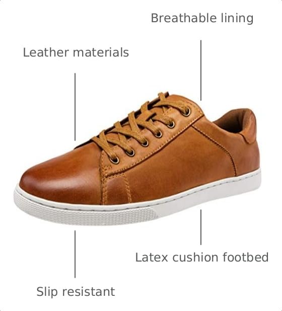 Image of Jousen Men's Casual Shoes Business Leather Dress Sneakers | Breathable Upper, Lightweight Build, Fashion Styling, Office Work, City Walking, Weekend Trip, Casual Gathering
