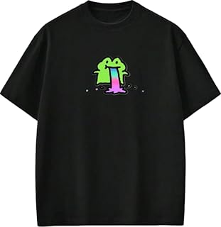 تي شيرت بتصميم ضفدع بلون اسود مقاس 15