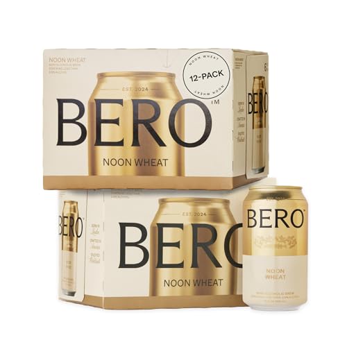 Image of BERO Non Alcoholic Beer Light Ale Style Fruity Wheat, 12 Pack x 12 Oz Cans | NA Beer by Tom Holland, Light and Refresing Low Calorie Option, No Alcohol Beverage Great for Any Occasion