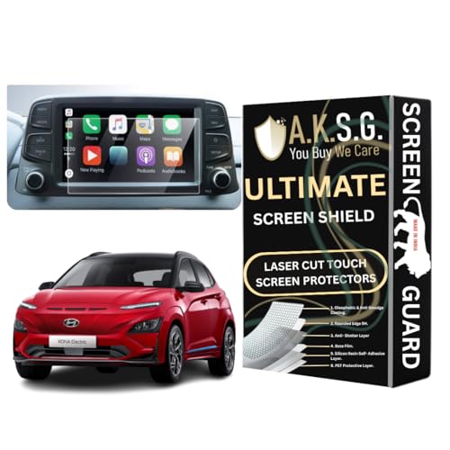 Image of A.K.S.G. Screen Guard Compatible With Hyundai Kona EV 07 Inch [2021-Running] Touch Screen Infotainment Screen Protector (Company Fitted) Not a Tempered Glass [Transparent]