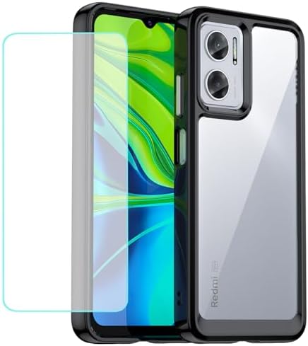 Case for Redmi 10 5G/Redmi Note 11E 5G, Transparent PC & TPU Case...
