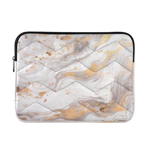 Funda para portátil 13-14 pulgadas blanco mármol dorado miniatura 1
