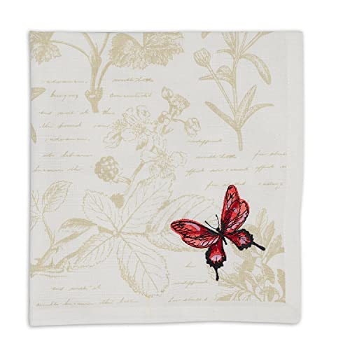 Servilleta Bordada Botánica Mariposa miniatura 1