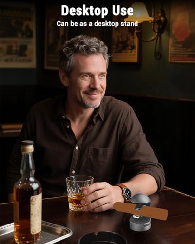 Magnetic Holder for Golf Cart, Portable Aluminium Alloy Golf Cart Accessories Clip with Non-Slip Base, for 30-60 Ring Gauge, Idea Gift for Men, Includes Loop Strap, Dark Grey