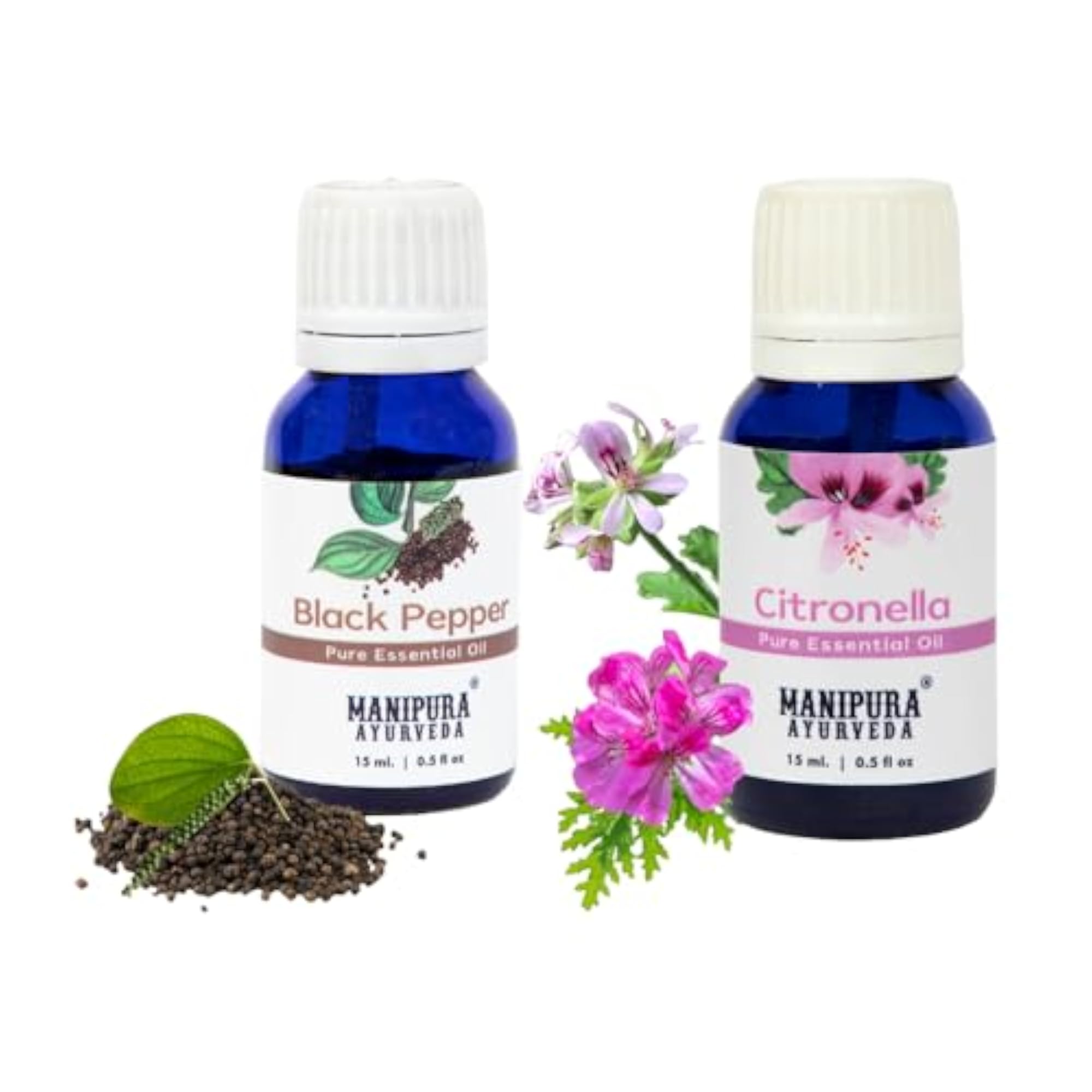 Black Pepper & Citronella Oil Diffuser Combo Pack, 100% Pure