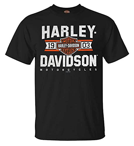 Harley-Davidson Men's Varsity B&S Short Sleeve Crew-Neck T-Shirt - Black