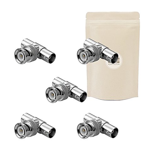 Adaptout X5 Adaptateur BNC T 1 Prise Male vers 2 Femelles coaxial Doubleur Splitter Y Diviseur connecteur s Video Composite et SDI Marque FRANÇAISE