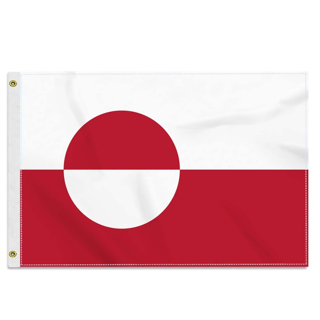 Wnzig 30 x 45 cm Greenland Flag, 1 x 1.5 ft Small 150D Greenlander Banner, Durable Double Side Print Decor Brass Eyelets Tiny Greenland