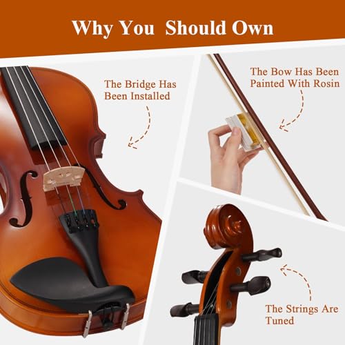 image for PHOENIX Violin 4/4 Full Size Kit, Violin Fiddle Set for Beginner Adult