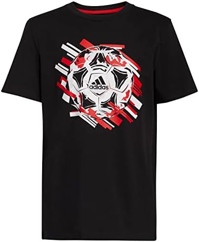 adidas Boys’ Short Sleeve Cotton Soccer Sports Ball Screen T-Shirt