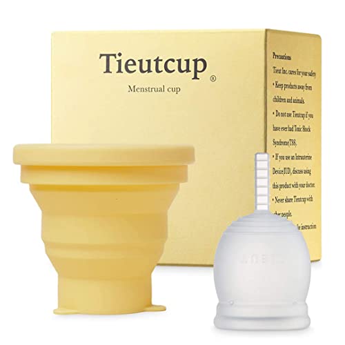 Tieutcup Menstrual Cup For Period (1.08Fl Oz) (Small) | Reusable Menstrual Cups Heavy Flow 12Hour Feminine Cup | Period Cups For Women With Medical Grade Silicone #TOP21