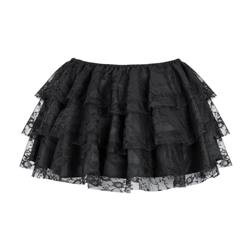Women's Victorians Renaissances Lace Ruffled Layering Short Skirt Vintage Skirt